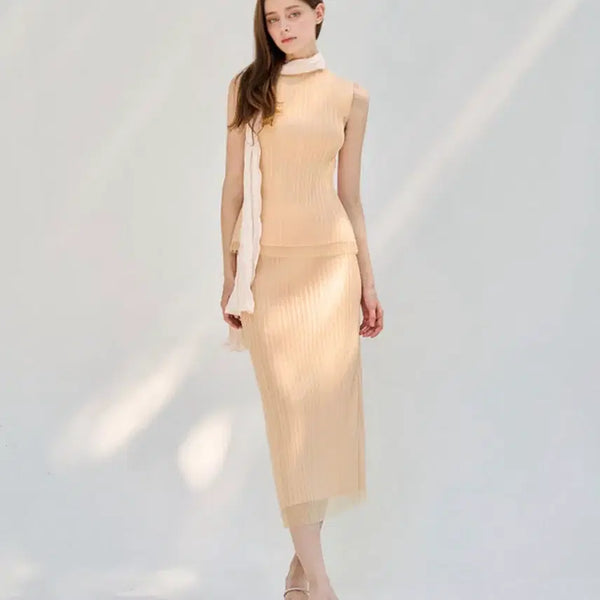 [BUNJANG] Jade Mong Silhouette Banding Skirt - Peach Beige / 새상품) 제이드몽 실루엣 밴딩스커트_피치베이지