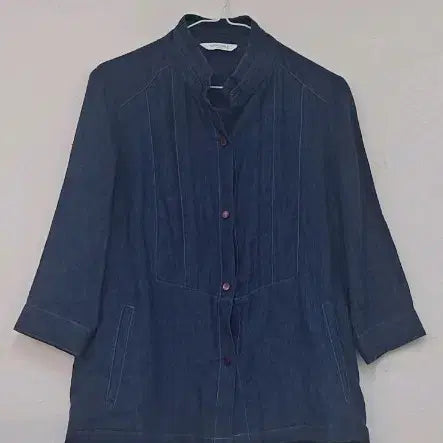 [BUNJANG] Crocodile Women's Linen 3/4 Sleeve Jacket / 크로커다일  마 칠부자켓