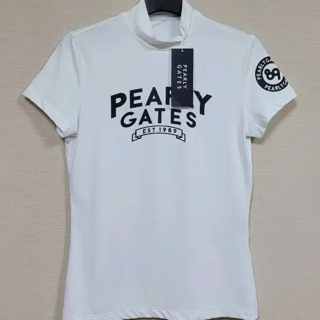 [BUNJANG] PARAGATES Women's Smile Logo Mock Neck T-Shirt / 파리게이츠 여성 스마일 로고 모크넥 티셔츠 (새상품)
