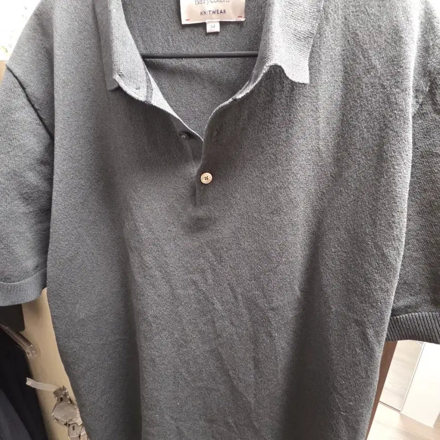 [BUNJANG] Henry Cotton's Hanji Rippley Knit (Dark Gray) - Size 115 / (상태좋음)헨리코튼 한지 리플리 니트(다크그레이)115