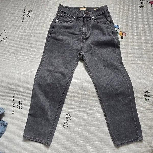 [BUNJANG] Vegetable Black Denim Straight Fit Jeans / [베지터블]흑청 데님