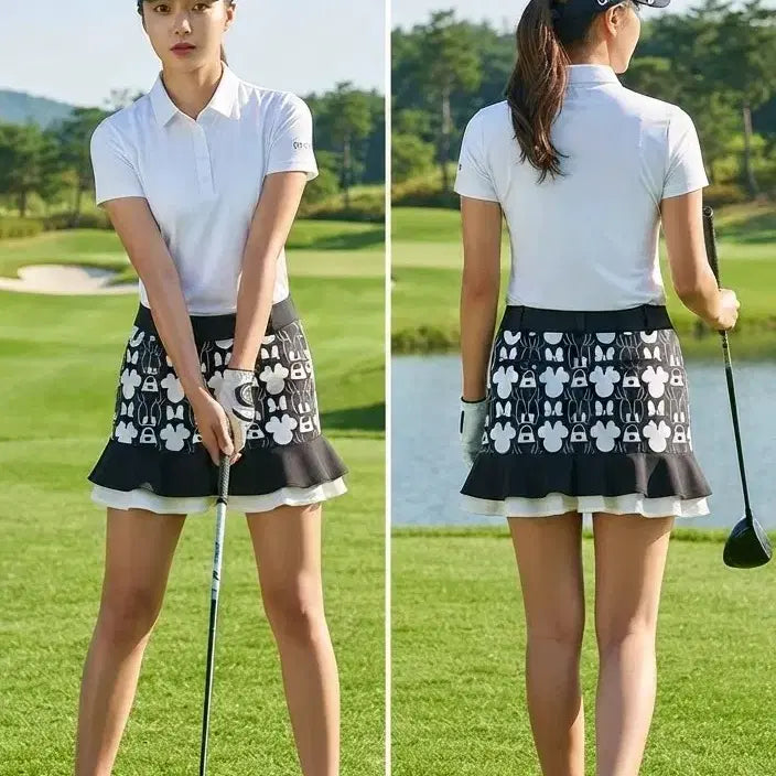[BUNJANG] Disney Minnie Mouse Pleated Golf Skirt / 디즈니 미니마우스 패턴 주름 골프스커트24~25