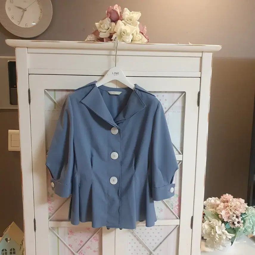[BUNJANG] Line Summer Jacket Blouse / Line 여름자켓 블라우스/55-정66