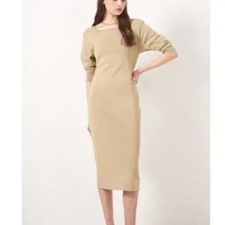 [BUNJANG] Obzee Square Neck Shirring Knit Dress Size 90 / 오브제 obzee 스퀘어넥 셔링 니트 원피스 90사이즈 정품