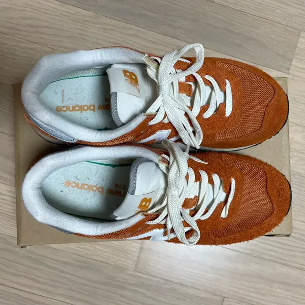 [BUNJANG] New Balance 574 Heritage Orange Sneakers / 뉴발란스 574 헤리티지 오렌지 275