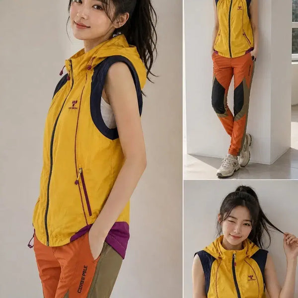 [BUNJANG] Tuscarora Yellow Hooded Vest Size 77 / 66~77/A급/투스카로라 옐로우 후드 조끼 95