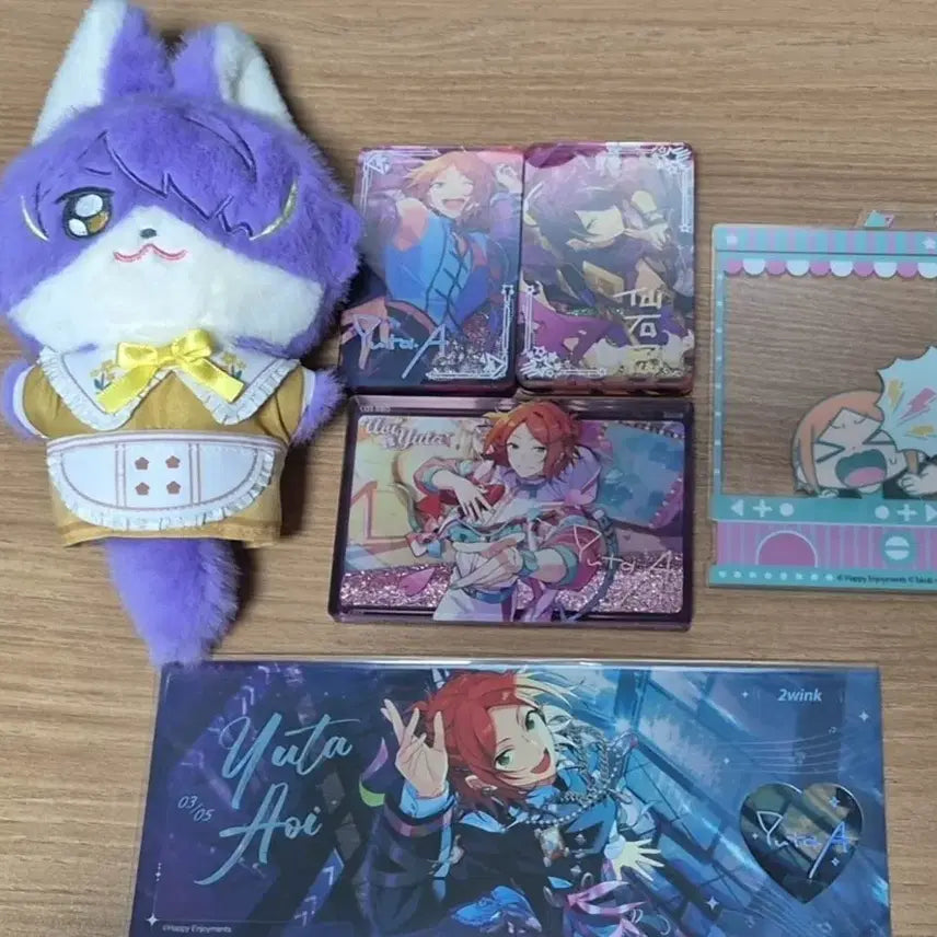 [BUNJANG] Ensemble Stars! Shinobu Akane Fox Plush & Yuta Kirigaya Korotto Bundle Set / 앙스타 시노부 여우누이 유우타 시노부 코롯토 일괄