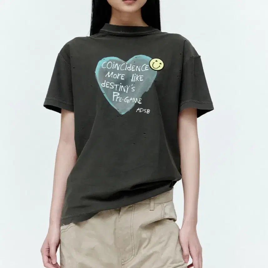 [BUNJANG] Andersson Bell Unisex Heart Message T-Shirt XXS / 앤더슨벨 UNISEX HEART MESSAGE T-SHIRT xxs