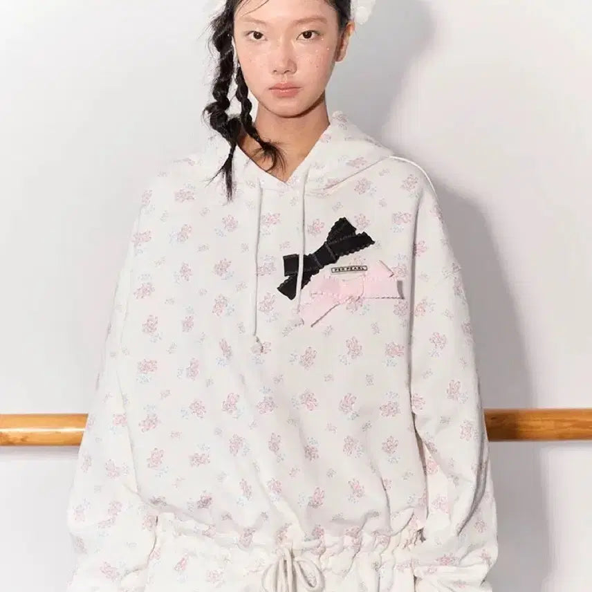 [BUNJANG] Per Pearl Ribbon Hoodie / per pearl 토슈즈 리본 후드티