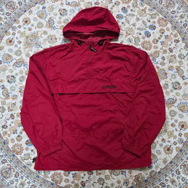 [BUNJANG] CHAPS 90s Red Anorak Windbreaker Hoodie M / 90s CHAPS 챕스 랄프로렌 레드 아노락 바람막이 후드 M