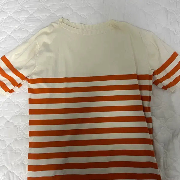 [BUNJANG] Andersen-Andersen Striped Short Sleeve Knit T-Shirt - L / ANDERSEN-ANDERSEN 스트라이프 반팔티 L사이즈