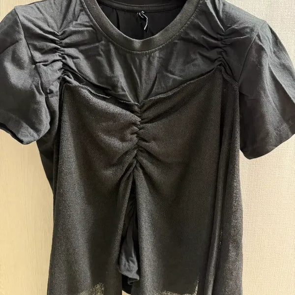 [BUNJANG] Flare Up Bustier Layered T-Shirt / 플레어업 뷔스티에 레이어드 티셔츠