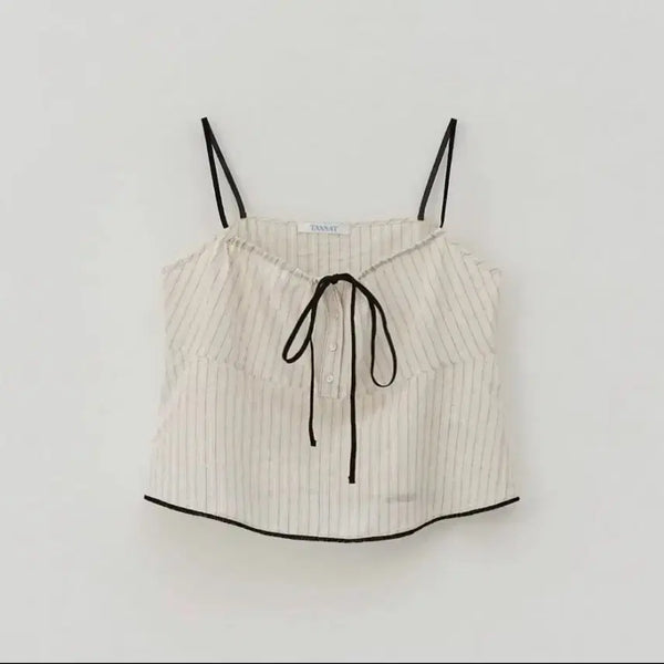 [BUNJANG] TANNAT Ribbon Sheer Sleeveless Top / 타낫 TANNAT Ribbon sheer sleeveless top