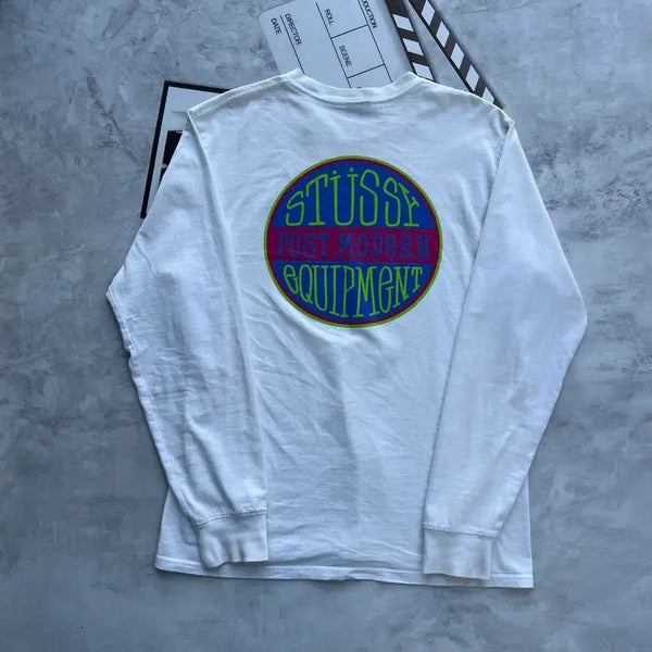 [BUNJANG] Stussy Post Modern Equipment Long Sleeve T-Shirt White / 스투시 포스트 모던 이큅먼트 롱슬리브 티셔츠 화이트