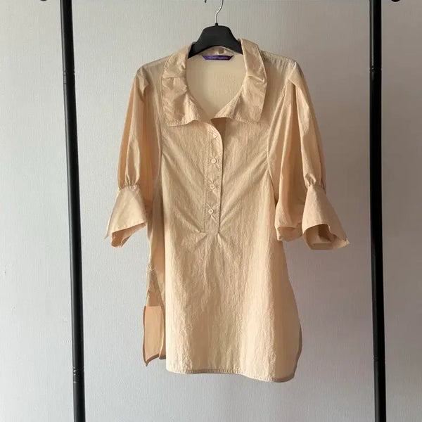 [BUNJANG] The Izzat Collection Modern Beige Blouse / 더아이잗 컬렉션 The Izzat collection 모던한 베이지 블라