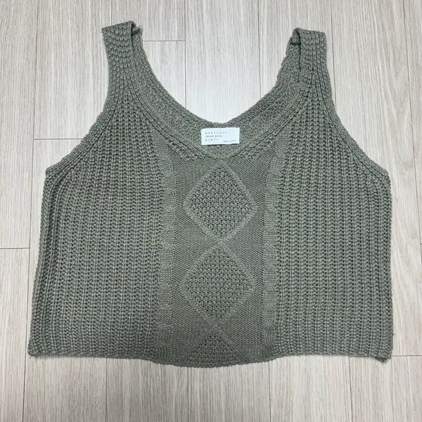 [BUNJANG] Grey Knit Bustier with Diamond Pattern / 니트 뷔스티에