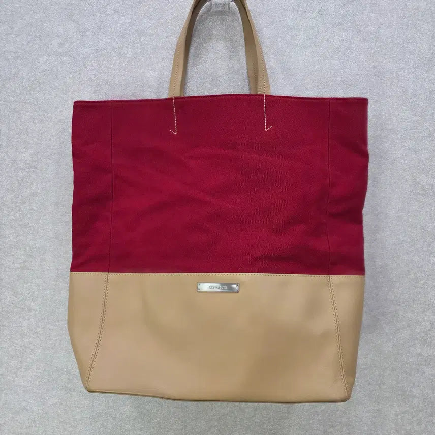 [BUNJANG] CONTAMOR Canvas Leather Shopper Bag / 코나모르 캔버스 레더 쇼퍼백 CONTAMOR