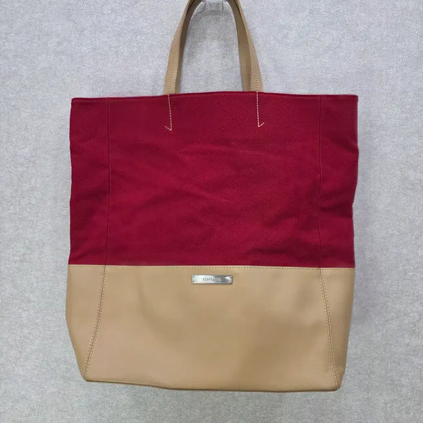 [BUNJANG] CONTAMOR Canvas Leather Shopper Bag / 코나모르 캔버스 레더 쇼퍼백 CONTAMOR