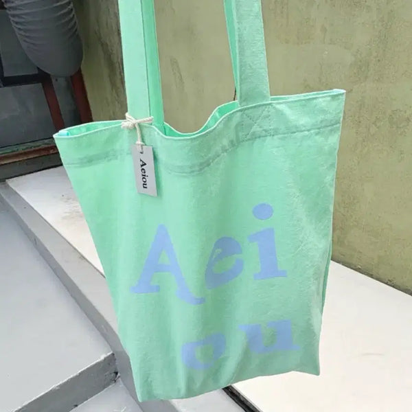 [BUNJANG] Aeiou Melon Sherbet Eco Bag / 아에이오우 에코백 민트 멜론 Aeiou Melon Sherbet