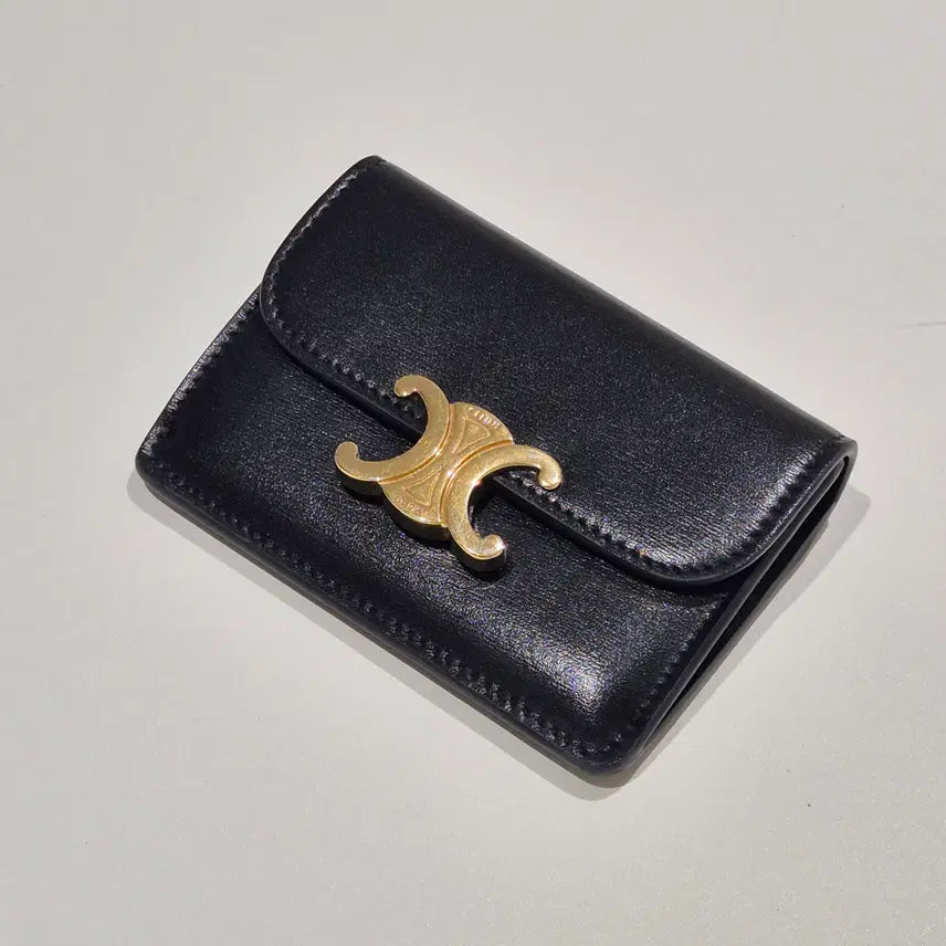 [BUNJANG] Celine Triomphe Flap Card Wallet Black / 셀린느 트리옹프 플랩 카드 지갑 블랙