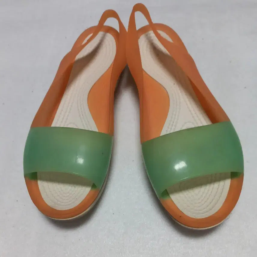 [BUNJANG] Crocs Jelly Sandals Orange/Mint 240 / 크록스 젤리 샌들 오렌지/민트색상 240