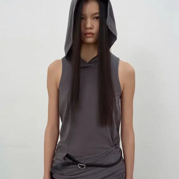 [BUNJANG] LCDC TM Hooded Sleeveless Top / LCDC TM 후드 슬리브리스