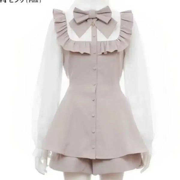 [BUNJANG] Sé Ouney Lace Sleeve York Set-up Pink / 오늘만 할인) [정품] 시허니 레이스 슬리브 요크셋업 핑크