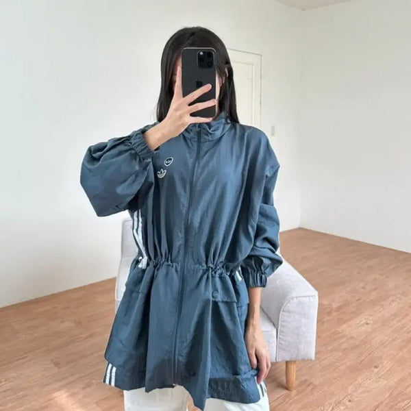[BUNJANG] Adidas Women's Oversized Windbreaker Jacket UK 8 / 아디다스 여성 바람막이 점퍼 오버핏 uk8