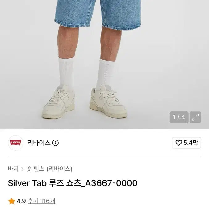 [BUNJANG] Levi's Silvertab Loose Shorts (Size 28) / 리바이스 실버탭 루즈쇼츠(28사이즈)