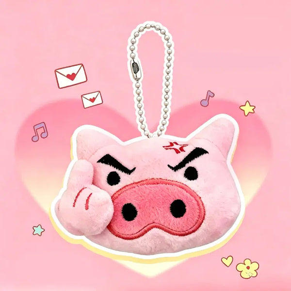 [BUNJANG] Angry Pig Doll Keyring Bag Charm / 앵그리 돼지 인형키링 / 화난 피그 백참 빠큐 성질 재밌는 표정 감정