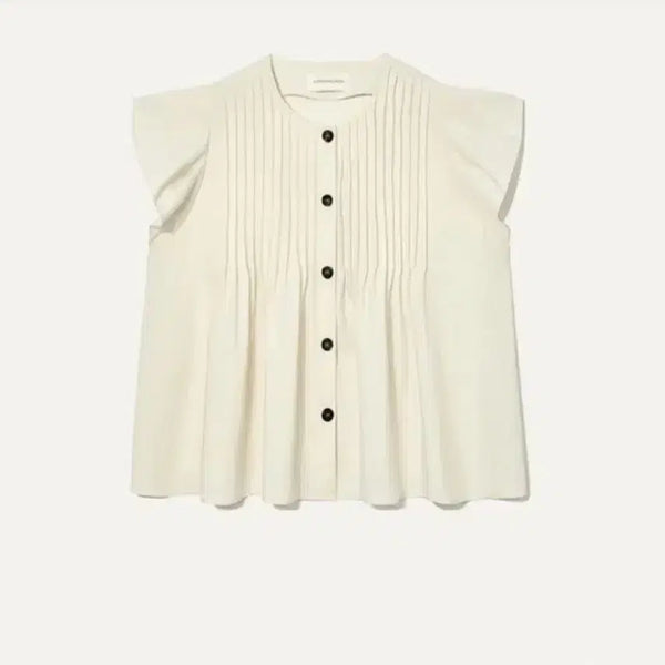 [BUNJANG] Kinder Salmon Pintuck Ruffle Sleeve Blouse Cream / 킨더살몬 핀턱 러플슬리브 블라우스 크림 판매합니다