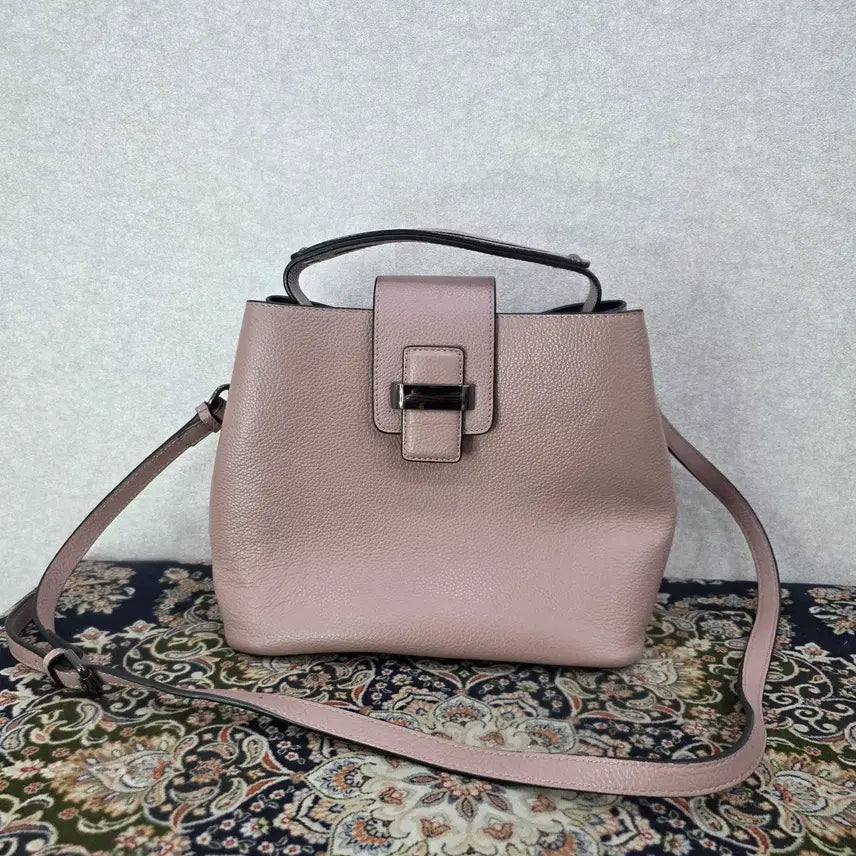 [BUNJANG] Della Stella Natural Cowhide Mini Tote/Cross Bag (Indi Pink) / 델라스텔라 천연 소가죽 미니 토트/크로스백 (인디핑크)