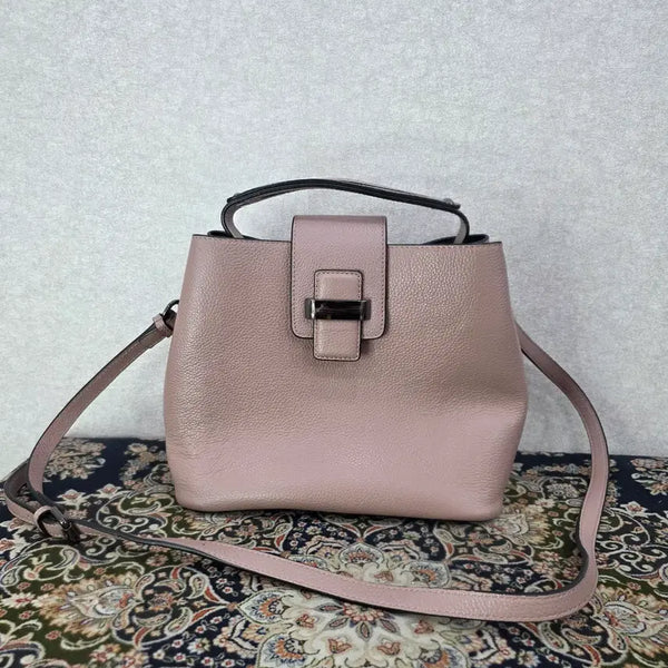 [BUNJANG] Della Stella Natural Cowhide Mini Tote/Cross Bag (Indi Pink) / 델라스텔라 천연 소가죽 미니 토트/크로스백 (인디핑크)