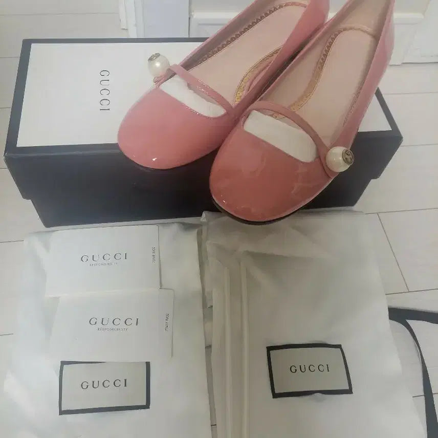 [BUNJANG] Gucci Pink Ariel Flat Shoes Mary Jane Ballerina (36.5) / 정품)급처새상품!구찌 핑크 아리엘 플랫슈즈 구두 보강완료 메리제인발레리나