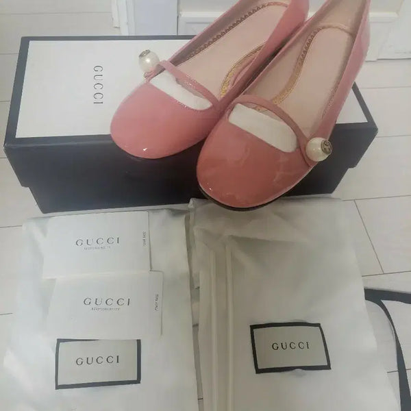 [BUNJANG] Gucci Pink Ariel Flat Shoes Mary Jane Ballerina (36.5) / 정품)급처새상품!구찌 핑크 아리엘 플랫슈즈 구두 보강완료 메리제인발레리나
