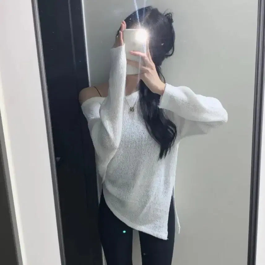 [BUNJANG] Avely Net Knit White / 에이블리 살안타 그물니트 흰색 (택제거X)