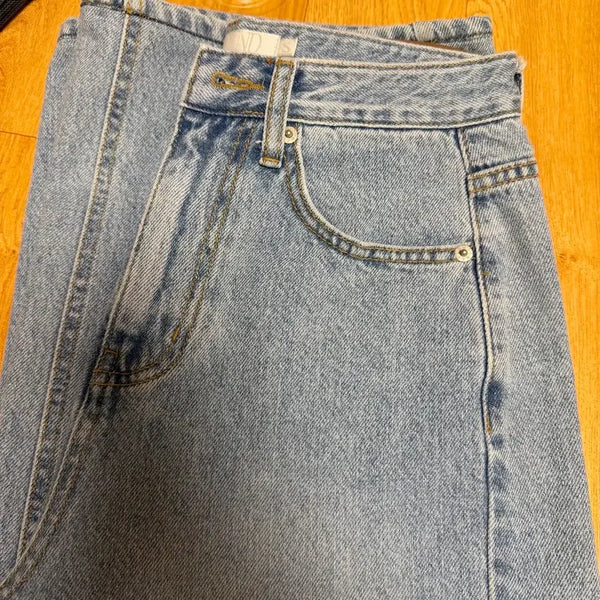 [BUNJANG] 108Pound Wide Curved Jeans - Light Blue / 108파운드 와이드 커브드 진