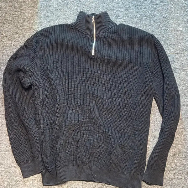 [BUNJANG] Zara Black Zip-Up Knit Sweater / 자라 블랙 집업 니트