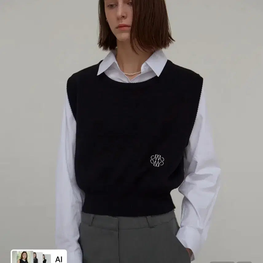 [BUNJANG] Nick & Nicole Crew Neck Vest Black / 닉앤니콜 베스트 CREW NECK VEST