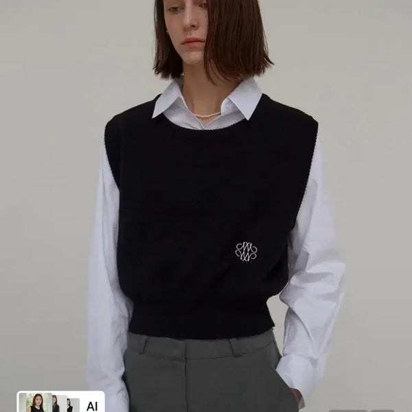 [BUNJANG] Nick & Nicole Crew Neck Vest Black / 닉앤니콜 베스트 CREW NECK VEST