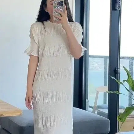 [BUNJANG] Issey Miyake ME Shrink Dress Off-White / 이세이미야케 미 슈링크 원피스 ~