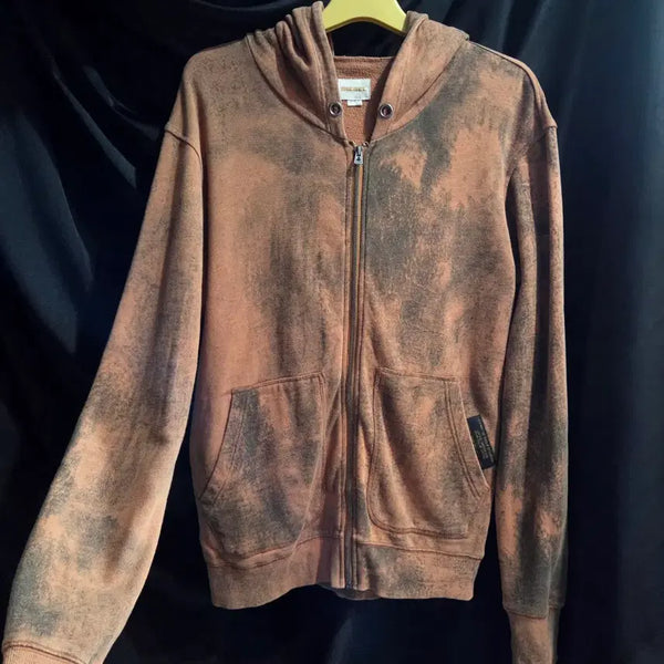 [BUNJANG] Diesel Graphic Washed Hooded Zip-Up / 디젤 그래픽 워싱 후드집업