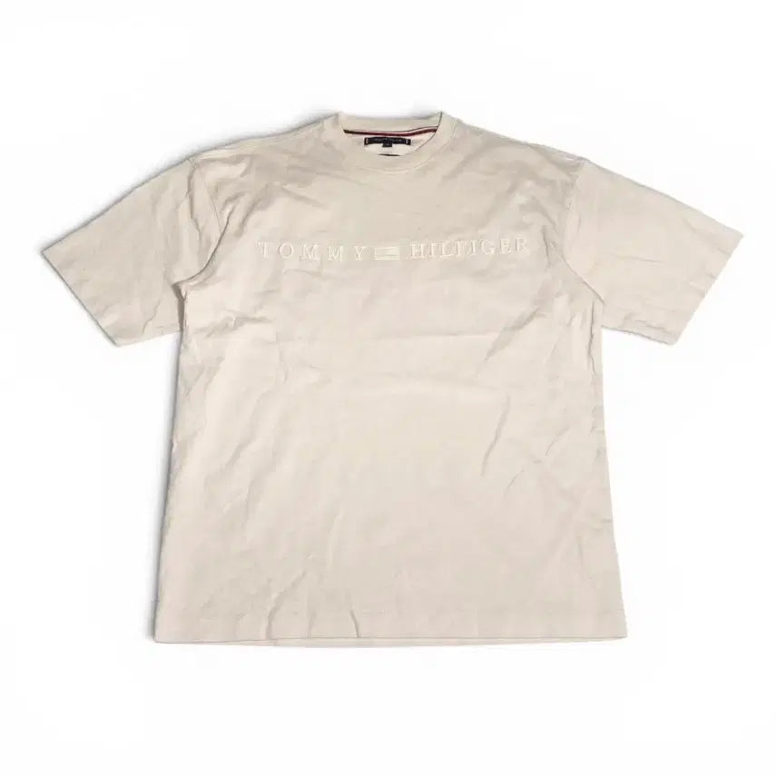 [BUNJANG] Tommy Hilfiger Short Sleeve T-Shirt Beige - Medium / 타미힐피거 반팔티 베이지 M