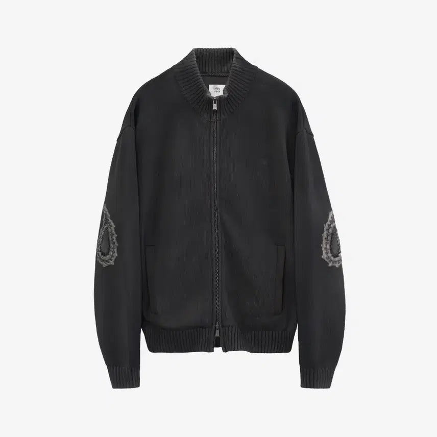 [BUNJANG] Politeru Track Knit Zip-Up Charcoal / [3] 폴리테루 트랙 니트 집업 차콜