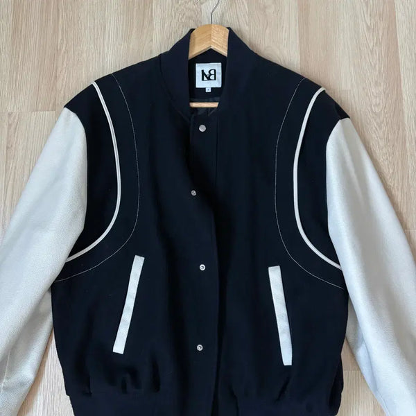 [BUNJANG] Label Archive Black Varsity Jacket / 라벨 아카이브 블랙 바시티 자켓