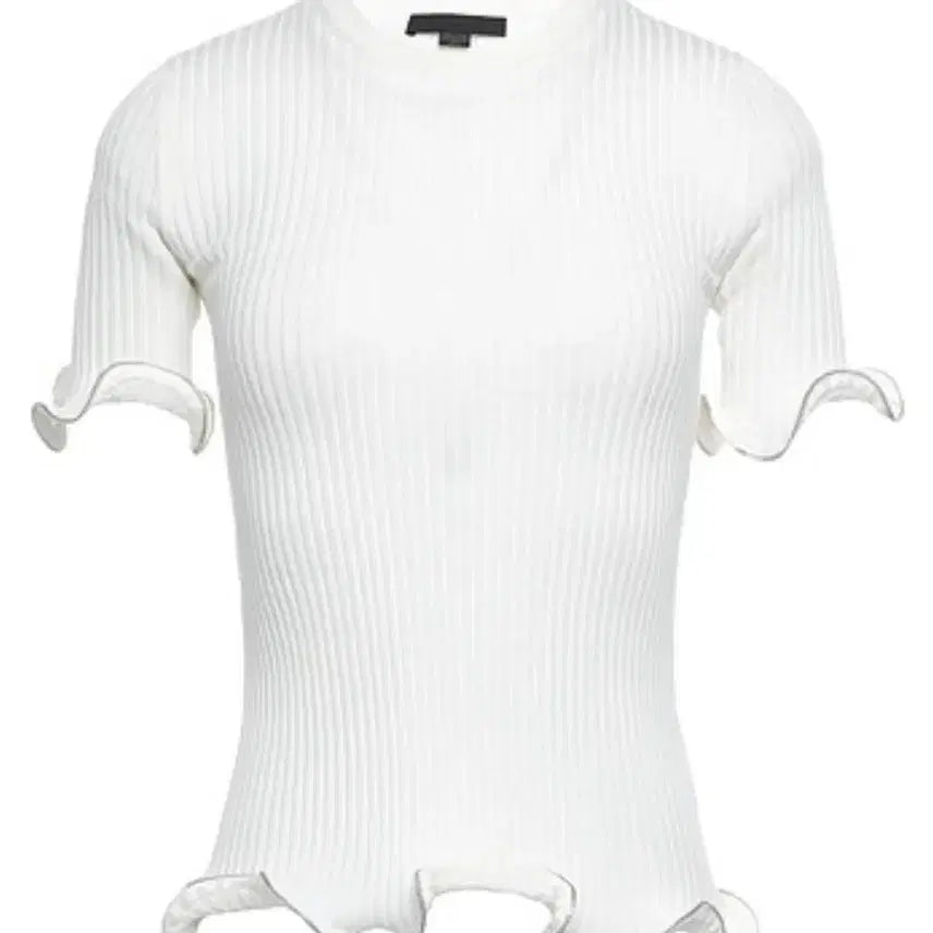 [BUNJANG] Alexander Wang Ribbed Knit T-Shirt with Frill Detail / 알렉산더왕 프릴 골지 니트 티셔츠 XS