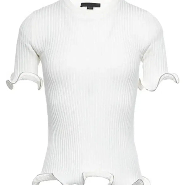 [BUNJANG] Alexander Wang Ribbed Knit T-Shirt with Frill Detail / 알렉산더왕 프릴 골지 니트 티셔츠 XS