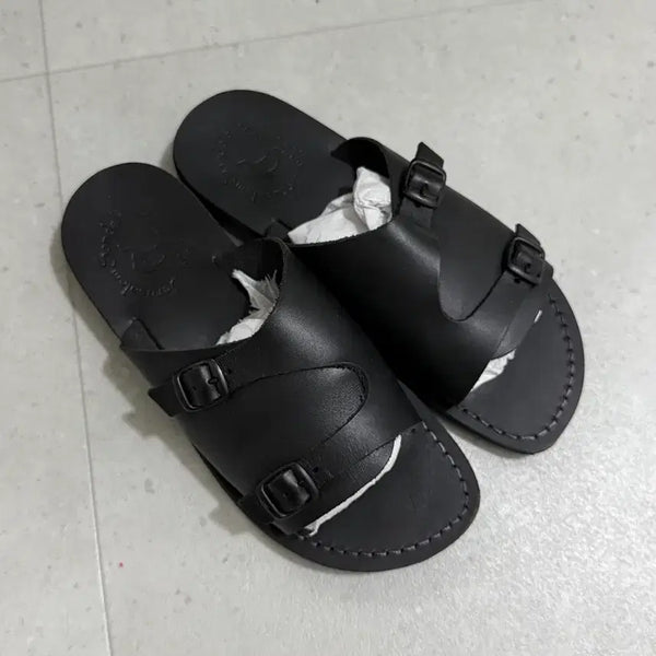[BUNJANG] Jerusalem Buckle Detail Slippers Black 250 / 예루살램 슬리퍼 250