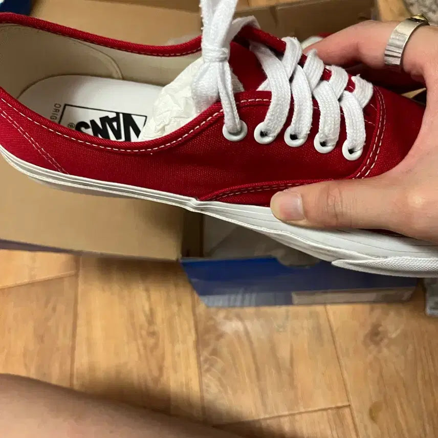 [BUNJANG] Vans Vault Authentic Red Suede Sneakers Size 270 / 반스 볼트 어센틱 270