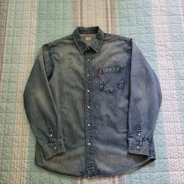 [BUNJANG] Levi's One Pocket Washed Denim Shirt XL / 리바이스 Levi's 원포켓 워싱 데님셔츠 XL 105사이즈
